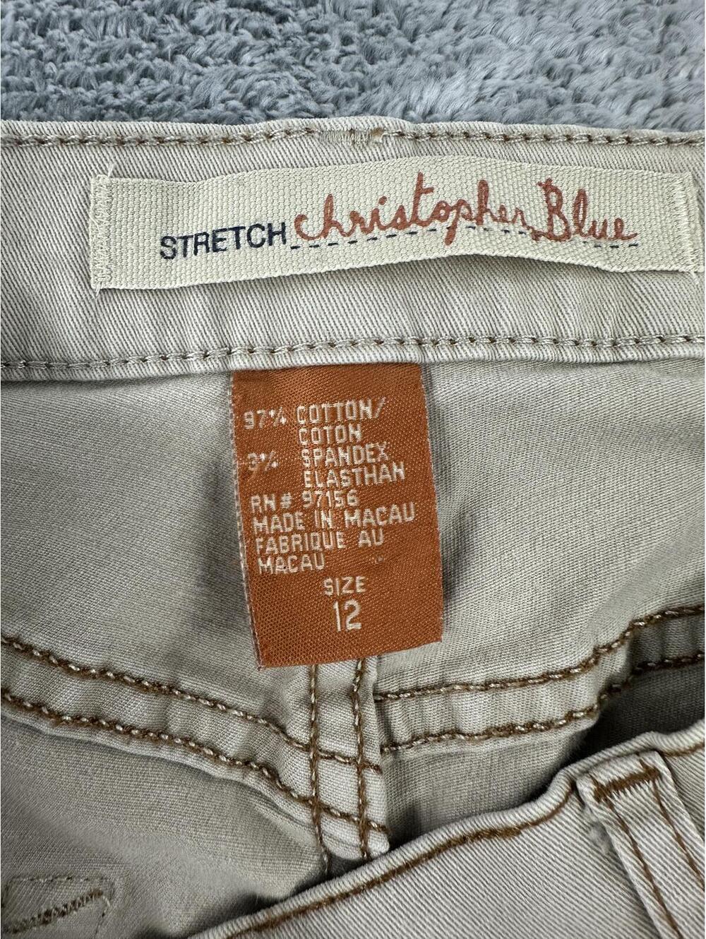 Christopher Blue Light Gray Stretch Bootcut Jeans Y2K Minimalist Casual - Picture 6 of 8